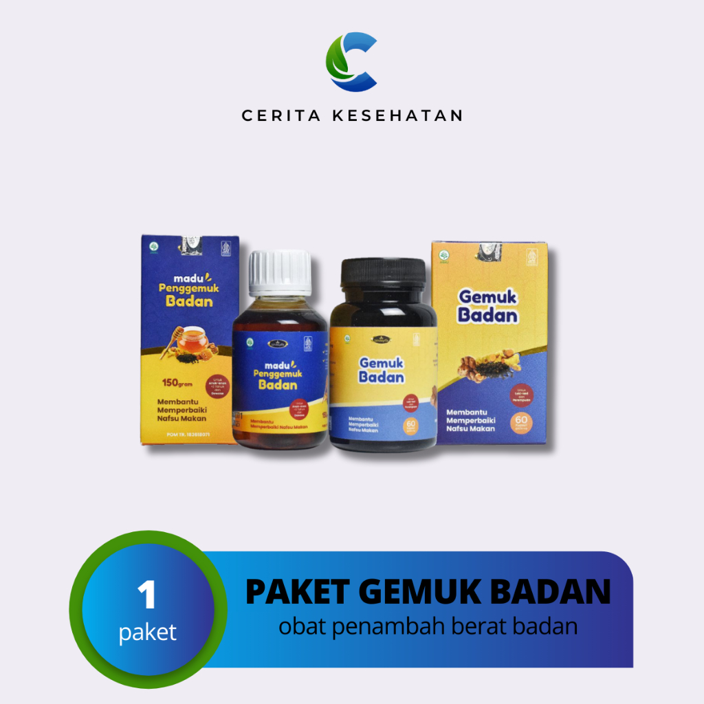 PAKET KAPSUL + MADU GEMUK BADAN Obat Penambah Berat Badan Dewasa & Anak, Obat Penambah Nafsu Makan A