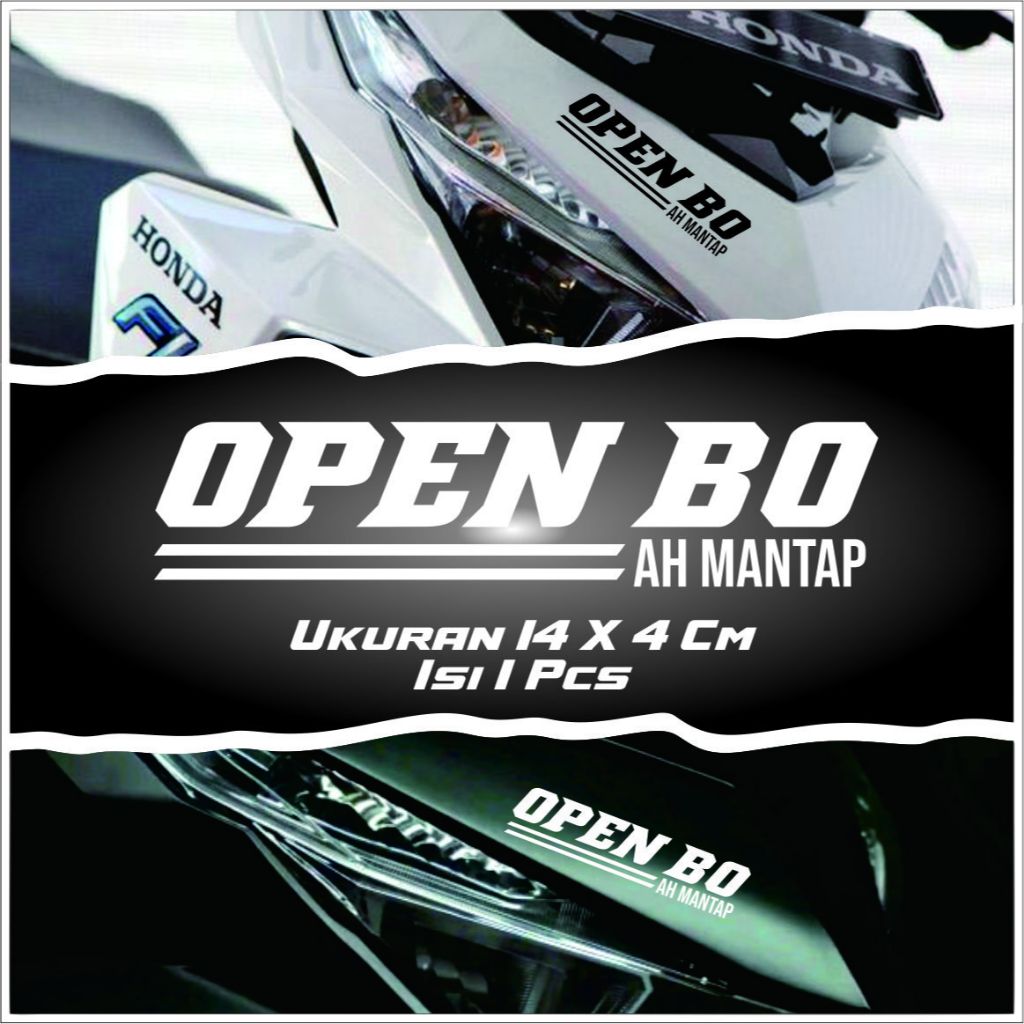 Stiker Motor Viral Keren Open BO Sticker Cutting OpenBO Cutting Variasi Motor Racing Keren