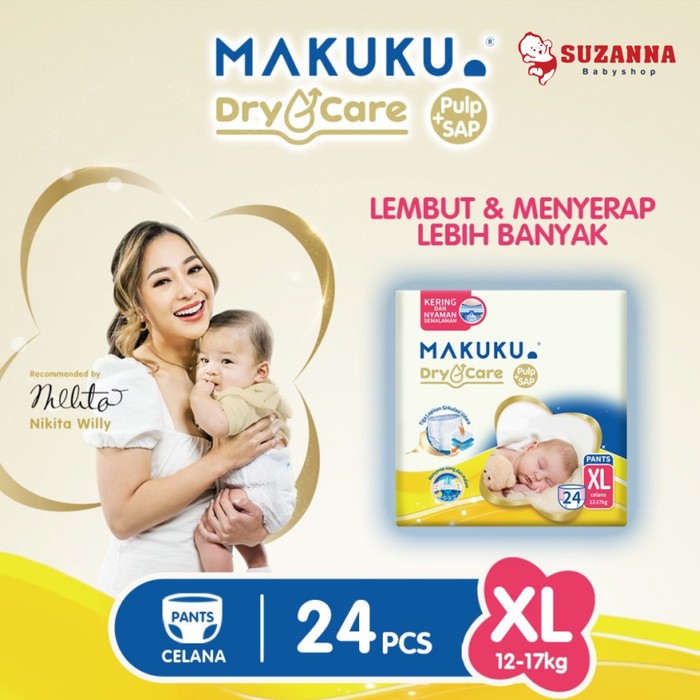 Makuku Dry Care Pulp + SAP Perekat/Celana Size NB-S / M / L / XL / XXL/PEMPERS MURAH/BISA COD