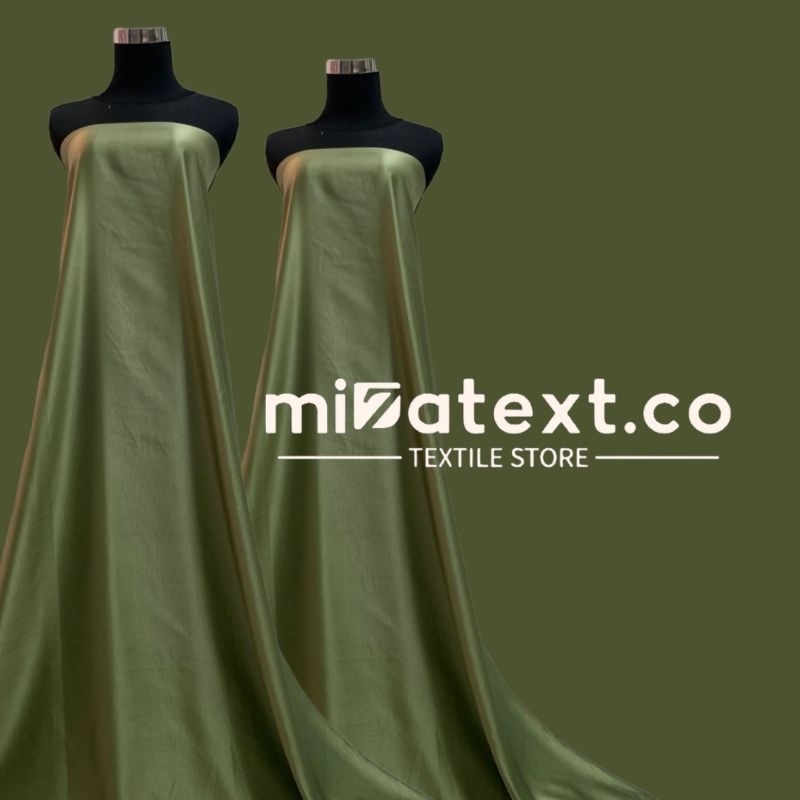 Bahan kain retail satin maxmara premium sage greend meteran