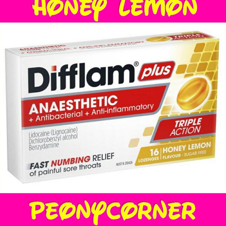 

BHFF7733 PROMO MURAH Difflam Plus Anaesthetic Honey and Lemon Sugar Free 16 Lozenges