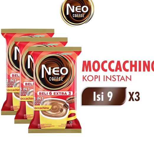 

QPDM239 TERBARU Neo Coffee Kopi Instan Moccachino Pack 2 gr isi 6 3 pcs x3