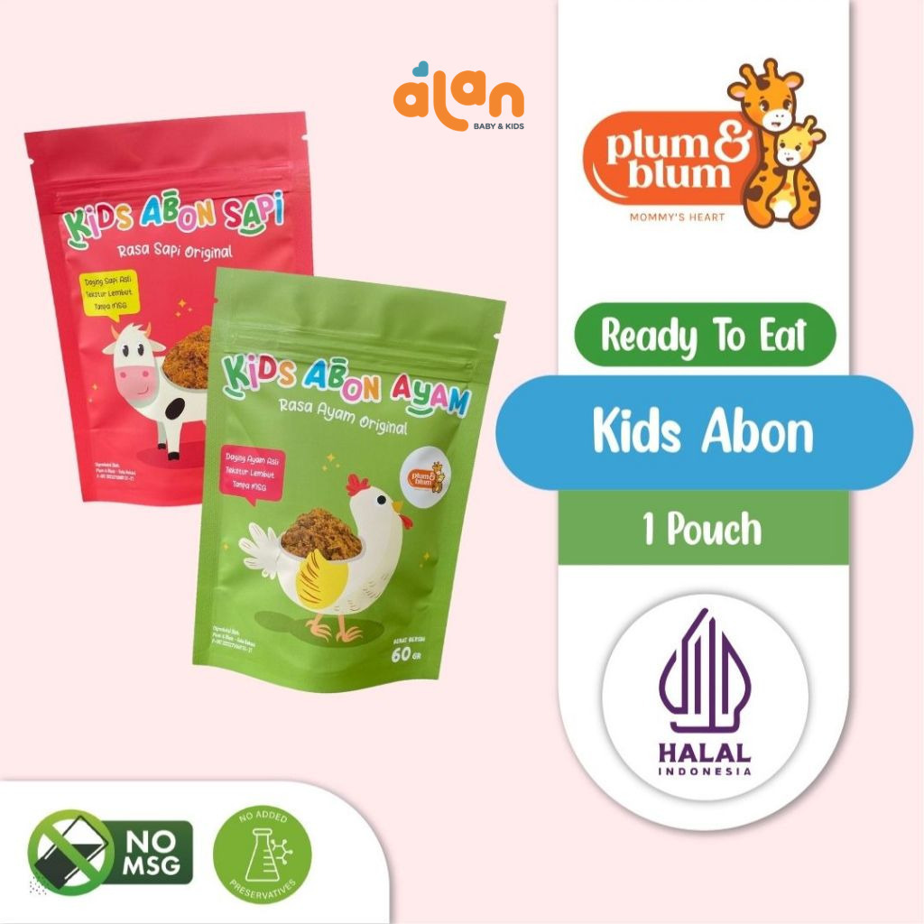 

⭐️ Alan Baby Kids ⭐️ Plum & Blum Abon Bayi Anak Kids Sapi Abon Ayam Abon Tuna No MSG - 60 gram