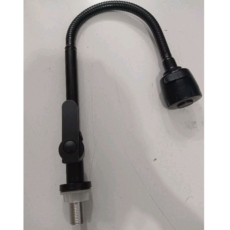 keran meja / keran angsa fleksibel tancap full dop hitam