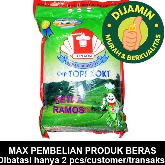 

YCXX3151 DiSkon TOPI KOKI SETRA RAMOS 5 KG BERAS