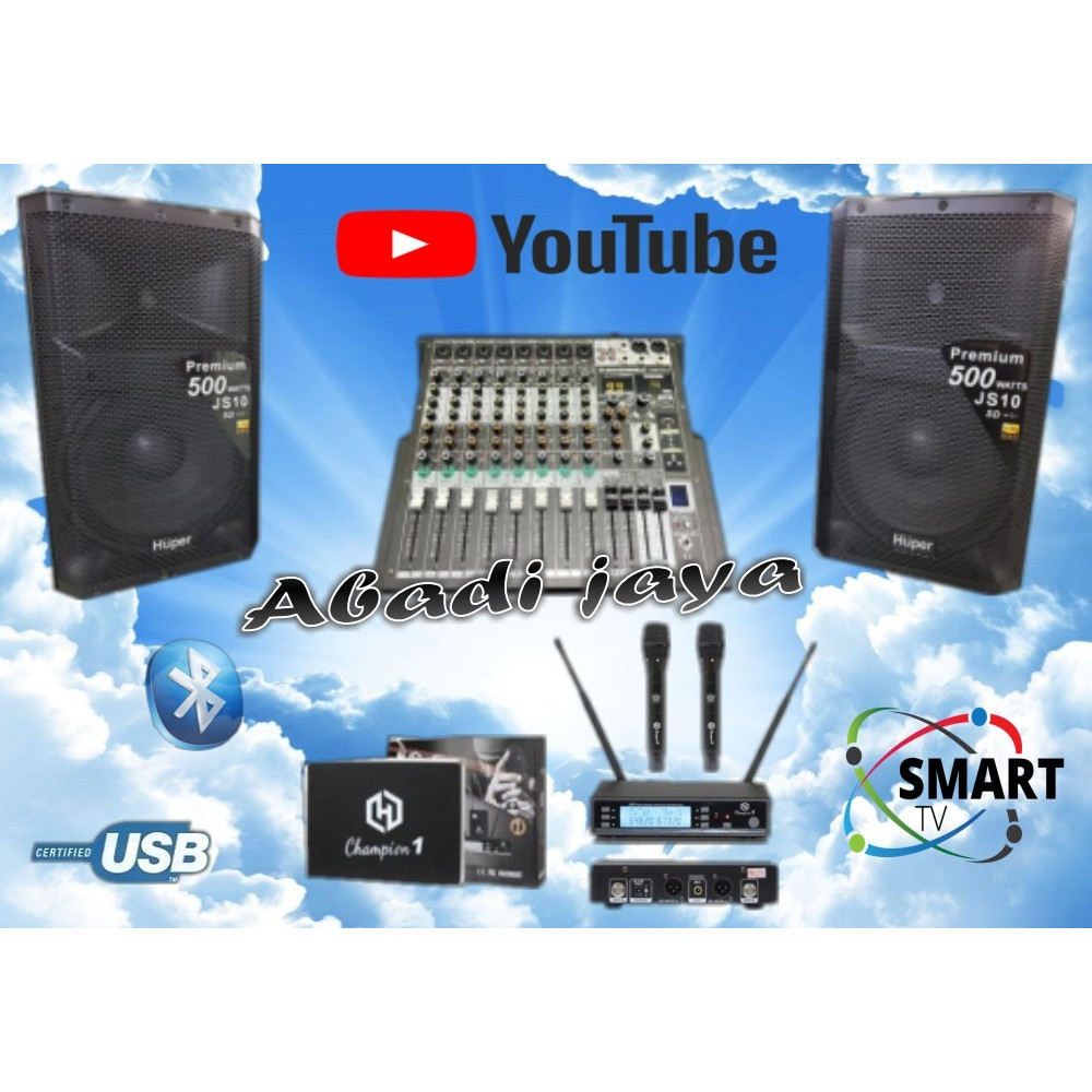 promo paket live music indoor outdoor huper js10 15 inc 8 ch original