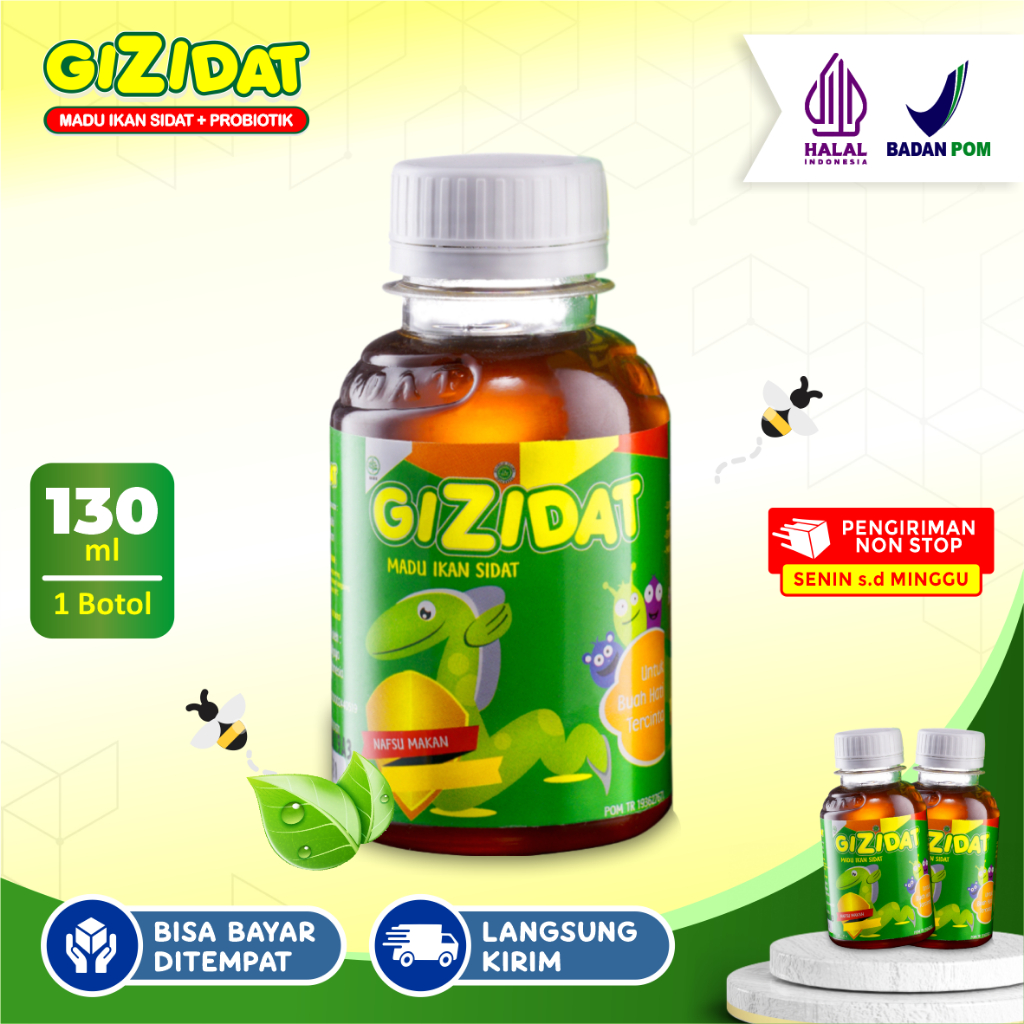 

MADU GIZIDAT ORIGINAL 100% - MADU HERBAL UNTUK MENAMBAH NAFSU MAKAN ANAK DAN PENAMBAH BERAT BADAN - MULTIVITAMIN ANAK TERBUAT DARI IKAN SIDAT - 130ml