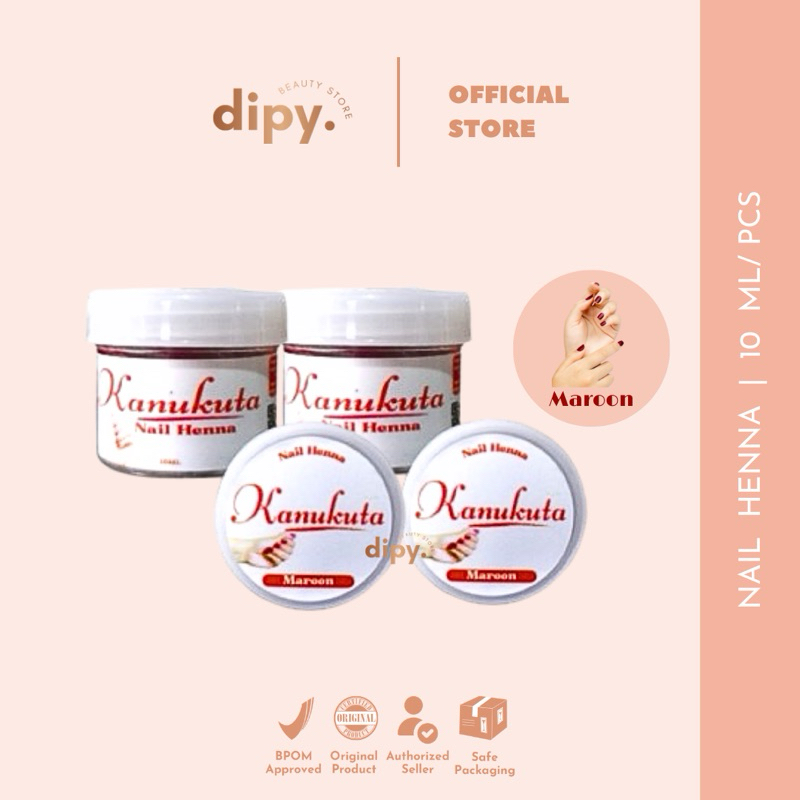 【Ori Pusat】KANUKUTA - Maroon Nail Henna BPOM 10ml Per Pcs Pacci Cat Cet Kutek Kuku Nail Art Halal Mu
