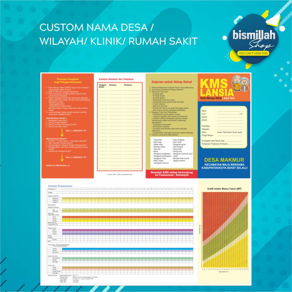 

(Min. 50 lbr) Kartu Menuju Sehat Lansia KMS lansia
