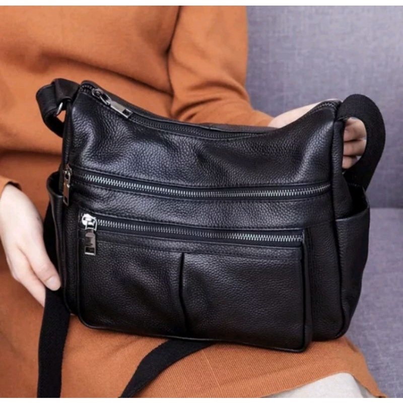 Tas Selempang Wanita - Tas Sapi Asli (size M-L) - Tas Kulit Asli Selempang Wanita | Tas Kulit Asli |