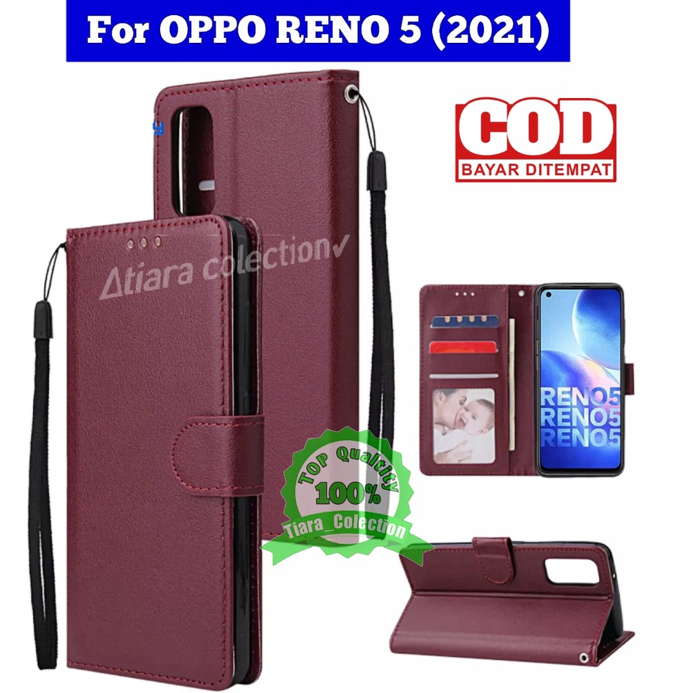 Miliki OPPO RENNO 4 RENO 4F RENO 5 RENO 5F RENO 5 PRO CASING DOMPET HP COVER HP LEATHER FLIP CASE PR