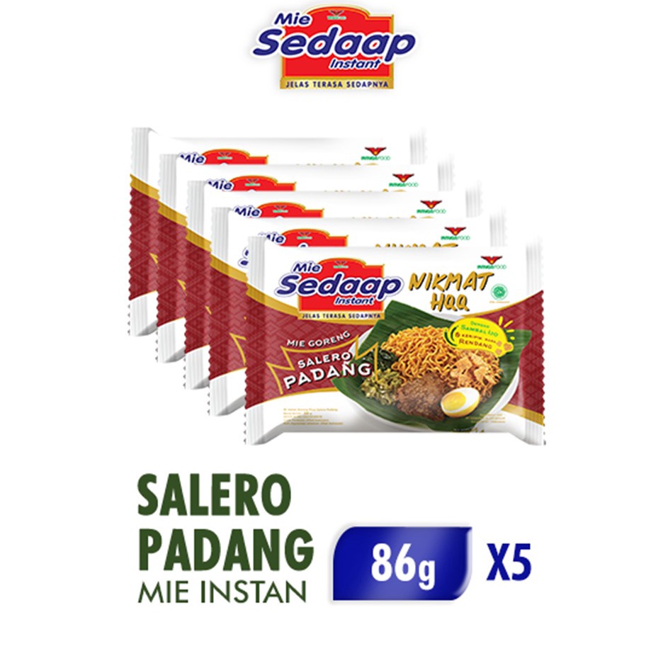 

XPMX2425 PROMO SALE Sedaap Mie Instan Goreng Salero Padang Bag 86 gr x5