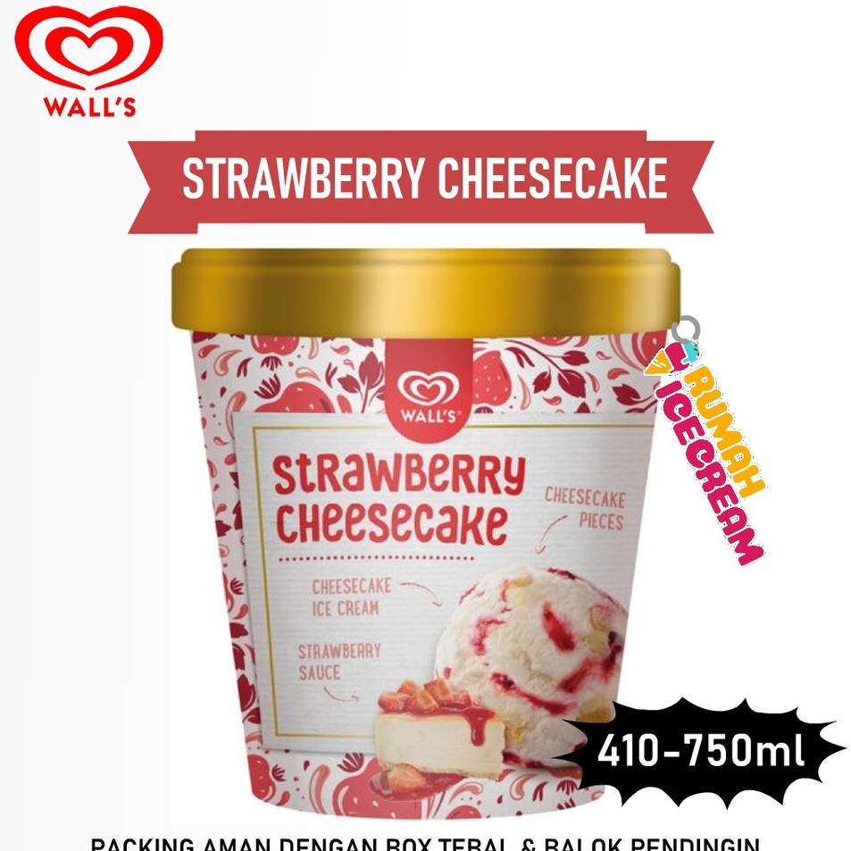 

JKDT232 GROSIR Ice Cream Es Krim Strawberry Cheesecake Walls