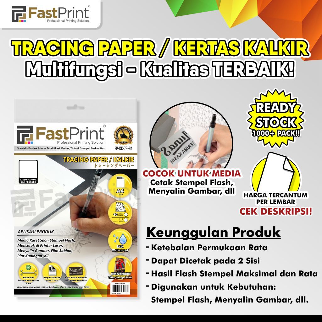 

Kertas Kalkir A4 Tracing Paper 73 Gram Transparan Putih Tebal