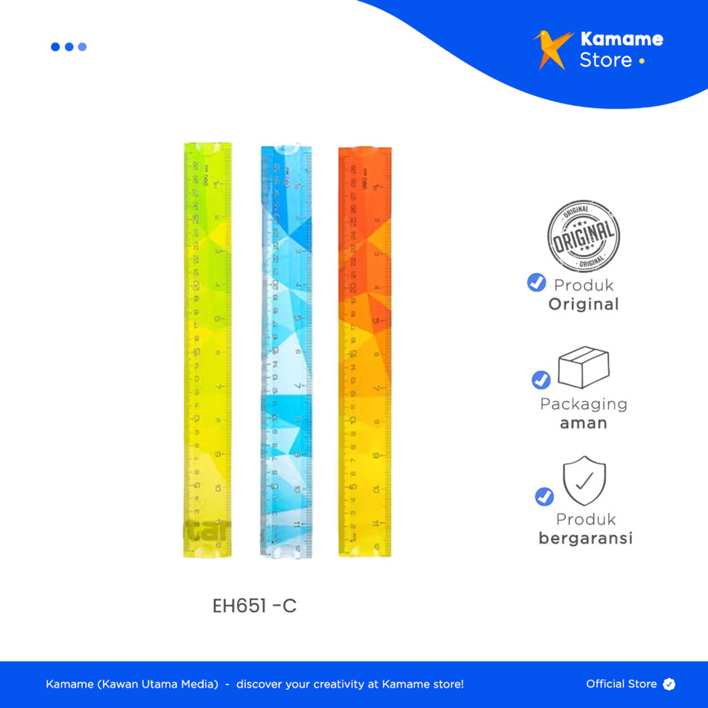 

Deli Ruler - EH651-EH650 Penggaris 30 cm Twistable - Kamame