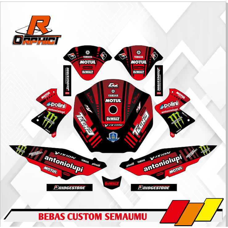 DECAL MOTOR VIXION CUSTOM STIKER semua jenis motor