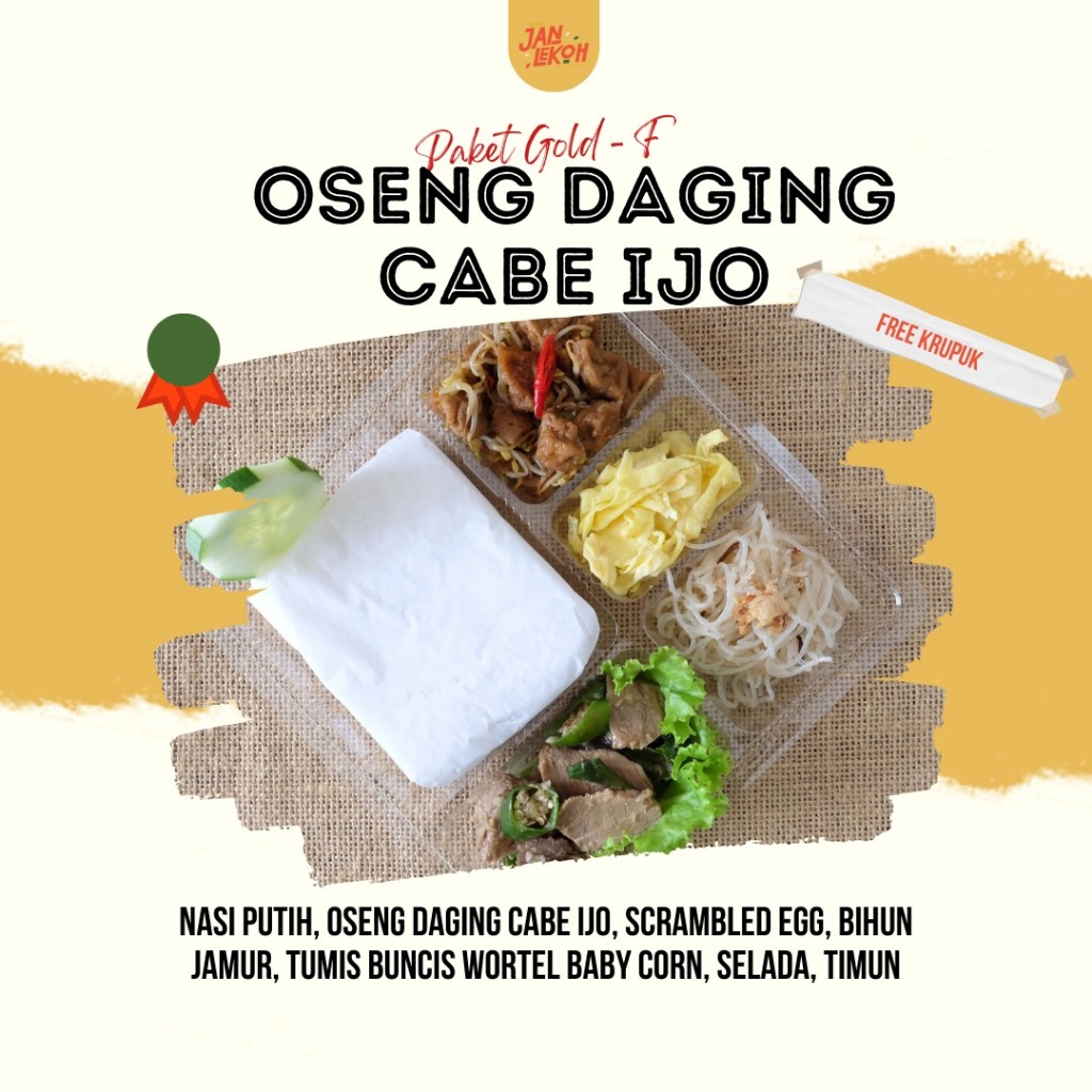 

NASI BOX JANLEKOH - PAKET GOLD - OSENG DAGING CABE IJO