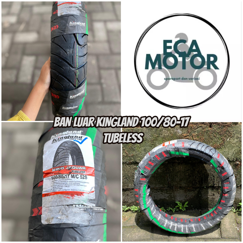BAN LUAR MOTOR RING 17 KINGLAND 100/80-17 TUBELESS || BAN LUAR MOTOR BEBEK RING 17 KINGLAND 100/80-1