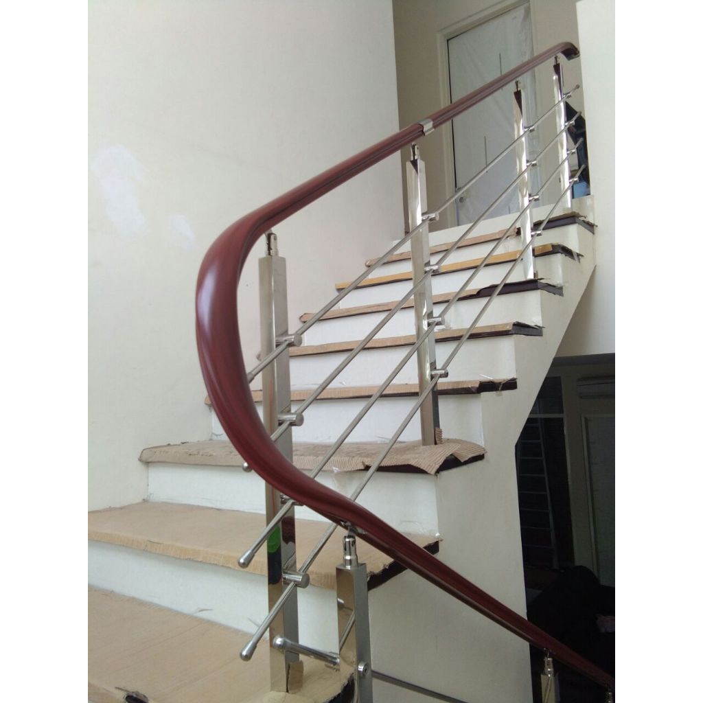 railing tangga stenlis handrail pvc