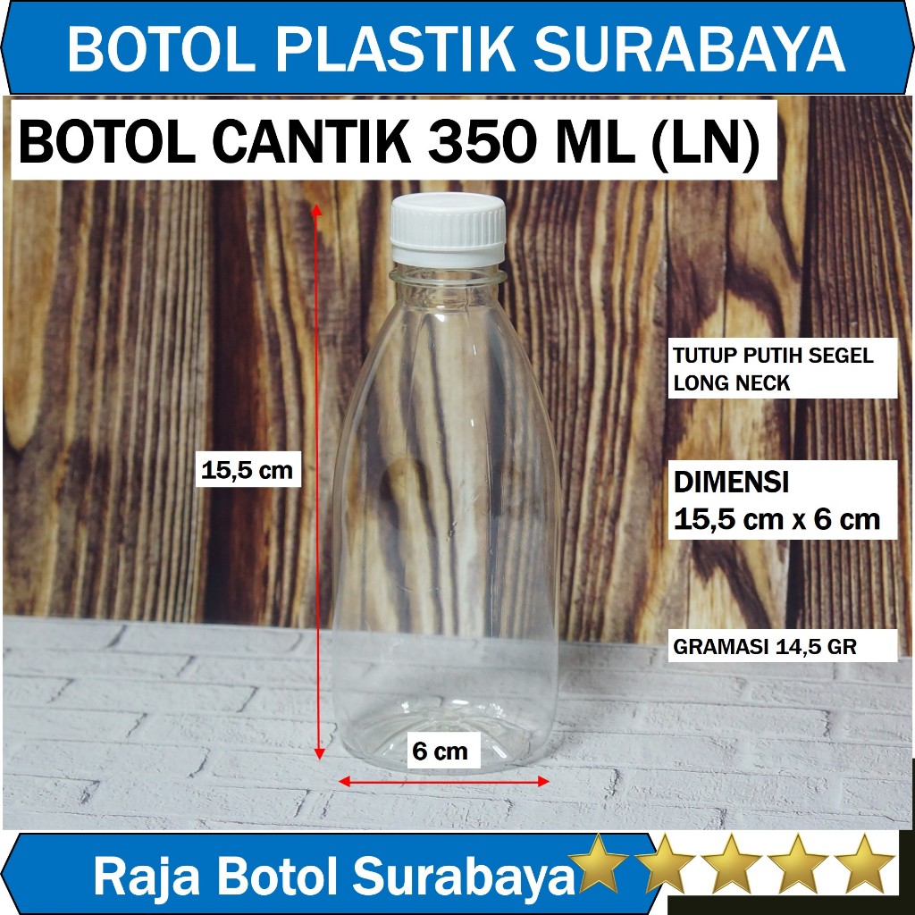 Botol Cantik 350ml LN Long Neck minuman 350 ml cantik350 minuman350 plastik jamu kopi Juice jambu ap