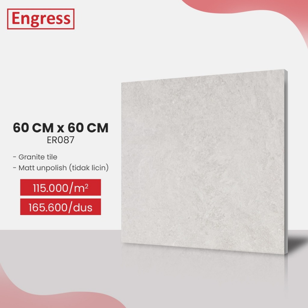 Granite Tile Lantai 60x60 Matt Unpolish Stone Motif Engress ER087