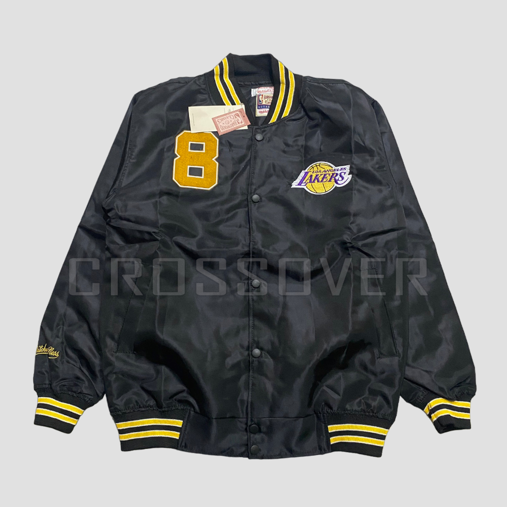 Los Angeles Lakers NBA Black Embroidery Streetwear Varsity streetwear Bomber Jacket