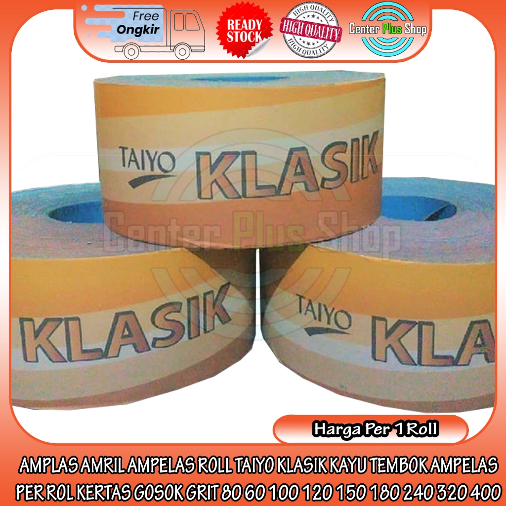 AMPLAS AMRIL AMPELAS ROLL TAIYO KLASIK KAYU TEMBOK AMPELAS PER ROL KERTAS GOSOK GRIT 80 60 100 120 1