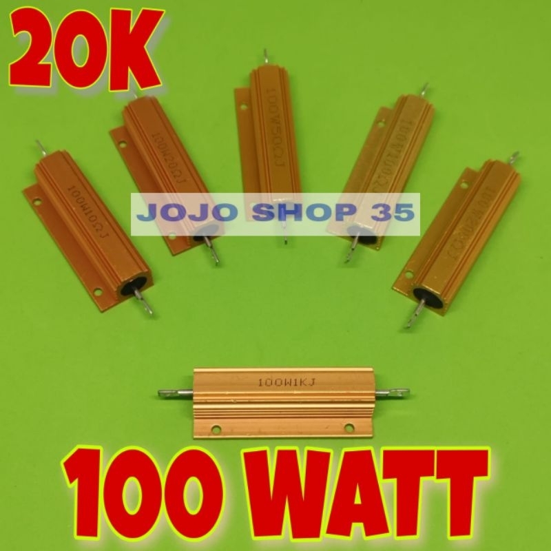 Resistor 100watt 100W resistor 100 Watt 20K Ohm ohm Wirewound 20k Dummy Load Shunt Wirewound 20 Kilo