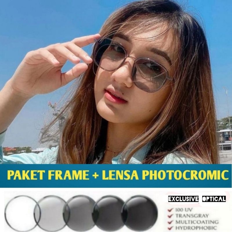 Kacamata wanita photocromic anti radiasi | Kacamata minus | Kacamata model terbaru