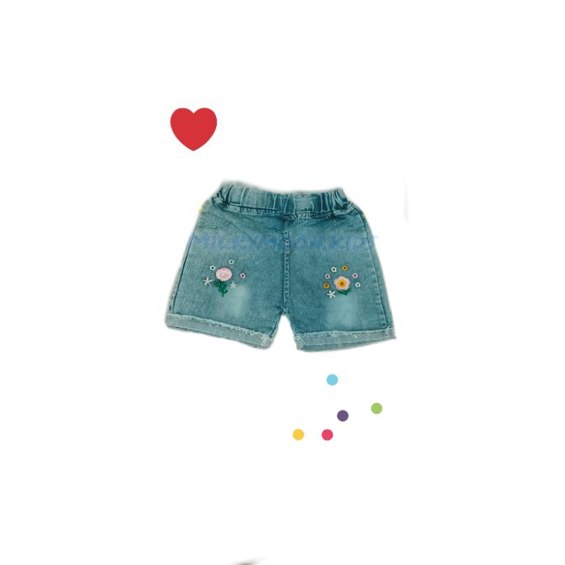 Milkymoon - Flower Pants/ Hot Pants Jeans / Jeans Anak Cewek