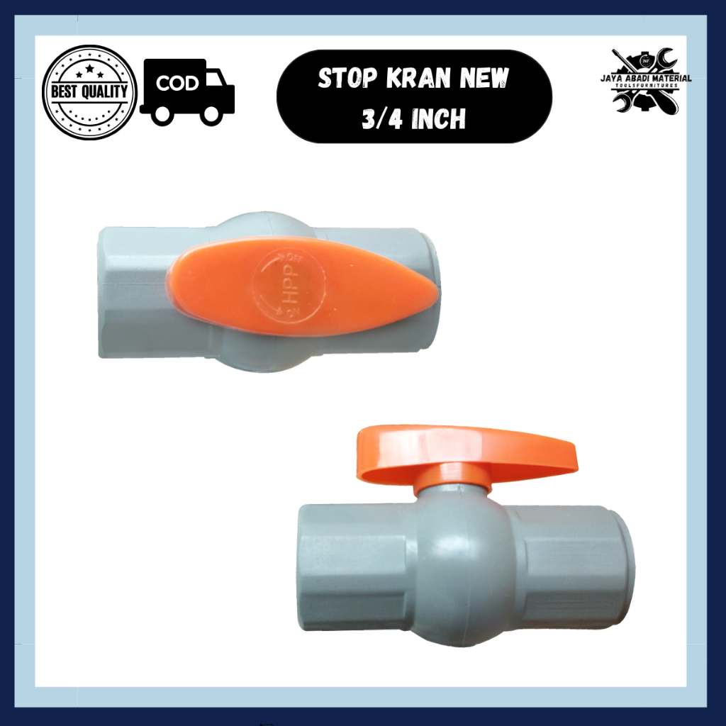 [JAM] Stop Kran HPP 1/2 Inch dan 3/4 Inch / Ball Valve 1/2 Inch 3/4 Inch PVC HPP
