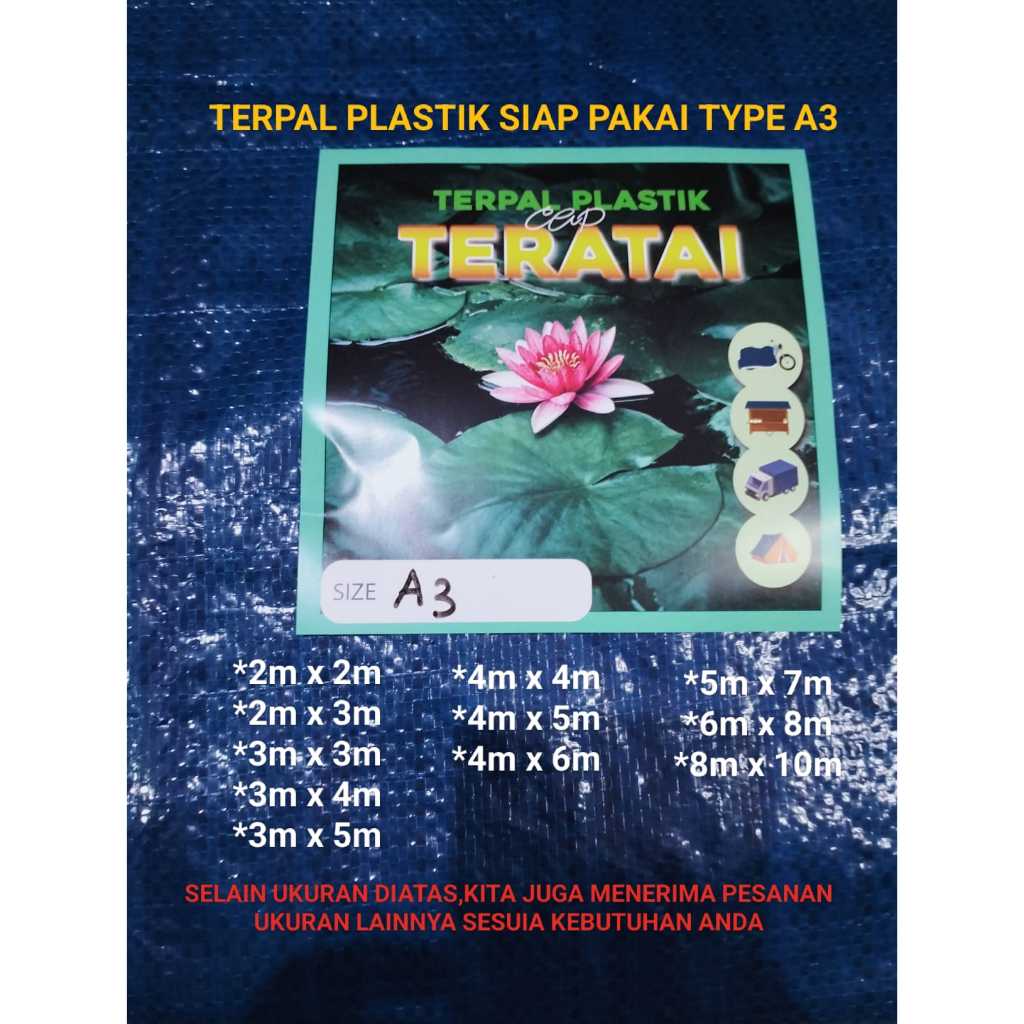 Terpal Jadi /Terpal Plastik A3 Ukuran 2x3 Meter /Terpal Jadi/Terpal Kolam/Terpal Tenda-MURAH