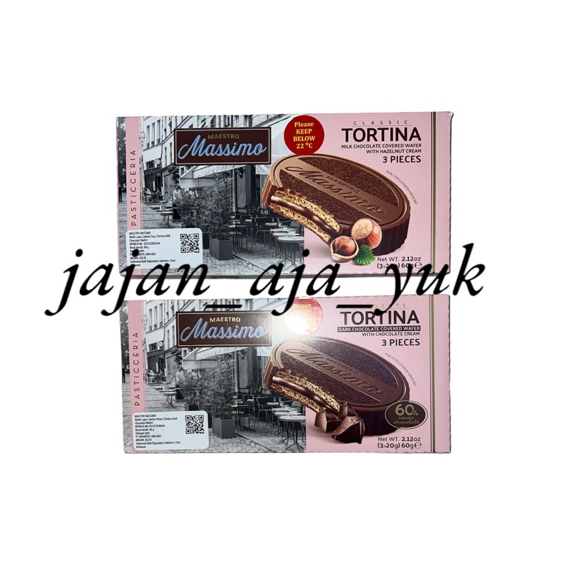 

Maestro Massimo Tortina Dark Choco 60gr Halzenut 60gr Tortina Dark Chocolate Wafer