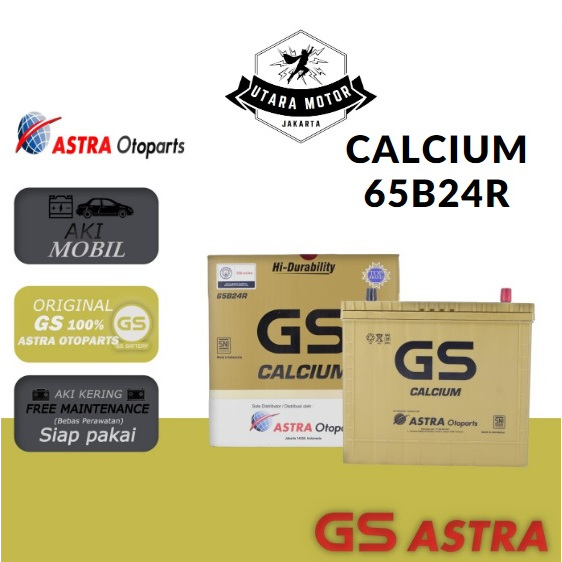 GS ASTRA CALCIUM Aki Kering Mobil 65B24R 12V 55Ah Avanza Xenia Rush MF