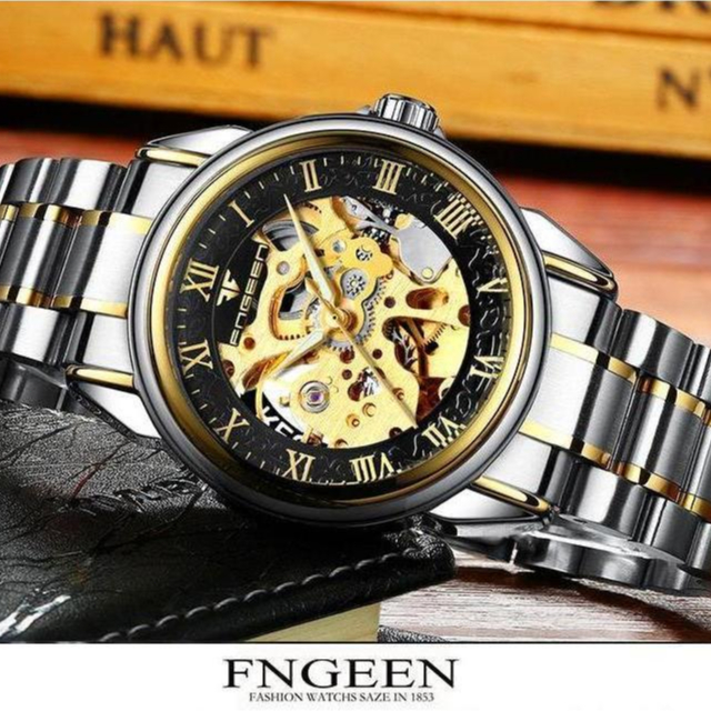 recommended fngeen 8866 otomatis jam tangan pria anti air original 100% luxury stainless steel