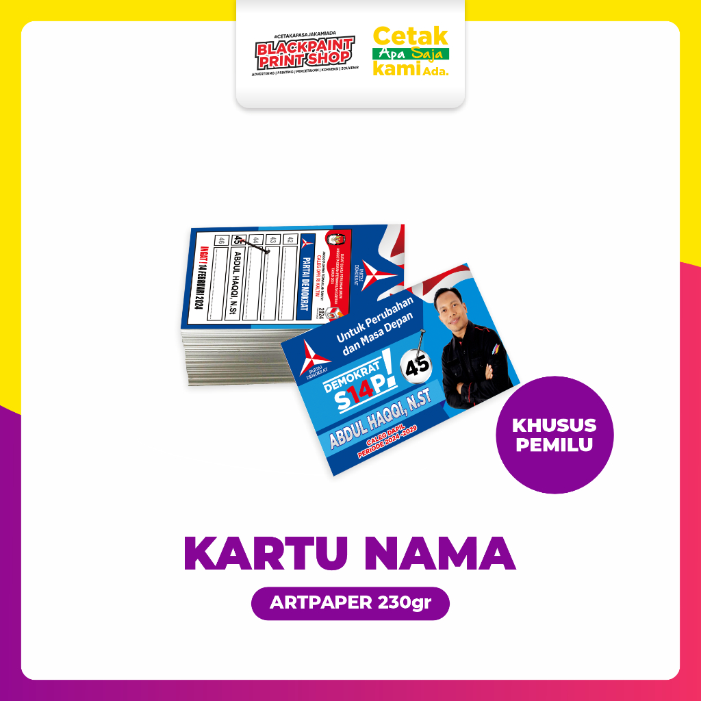 

[BP] Edisi Pemilu - Kartu Nama Partai / Name Card / Pilkada / Pilpres (Minimal 10 Box)