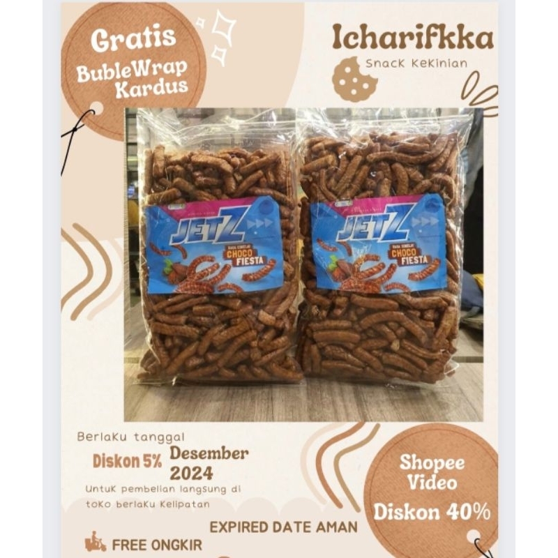 

TERMURAH PROMO DISKON SNACK INDOFOOD BRANDED ORI CEMILAN CAMILAN kiloan murah CHIKI JETZ COKLAT