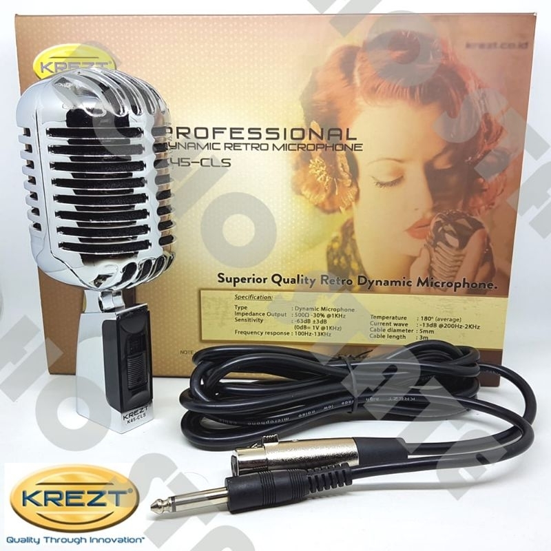 KREZT K45 CLS SILVER MICROPHONE VINTAGE RETRO CLASSIC ORIGINAL MIK MIC MIKROFON K45CLS