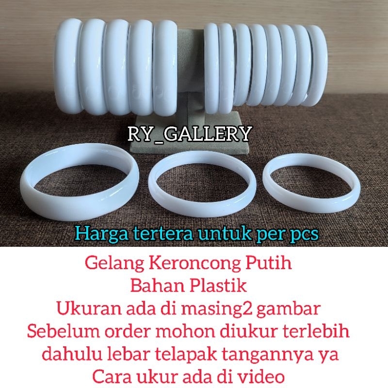 gelang Keroncong putih / Keroncong anak / gelang gading / gelang Keroncong plastik / gelang dayak Ka