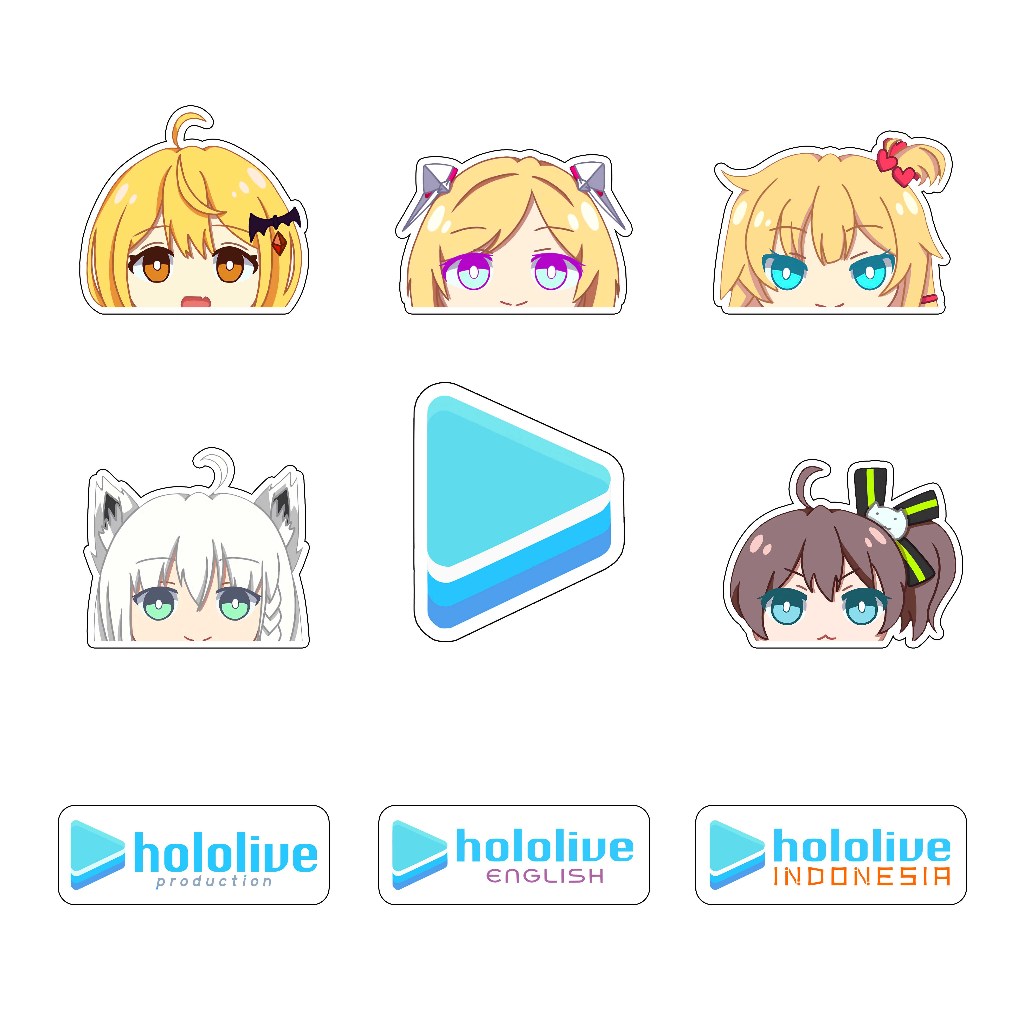 

Sticker vinyl anime vtuber HOLOLIVE JAPAN GEN 1 PEEKER SET - material Vinyl