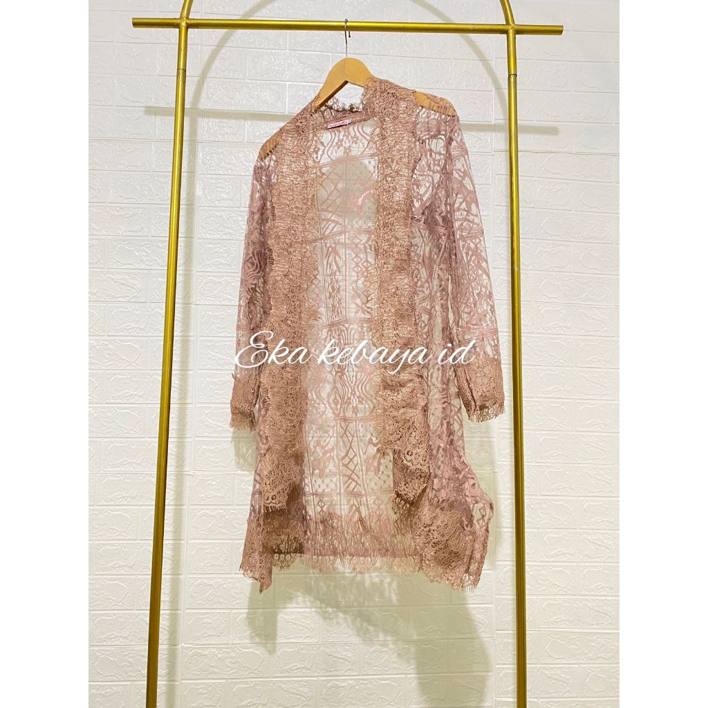 	 Outer Brukat Premium - Cardigan Kebaya Panjang - Nara Outer Brukat Etnik ~EKA KEBAYA ID	