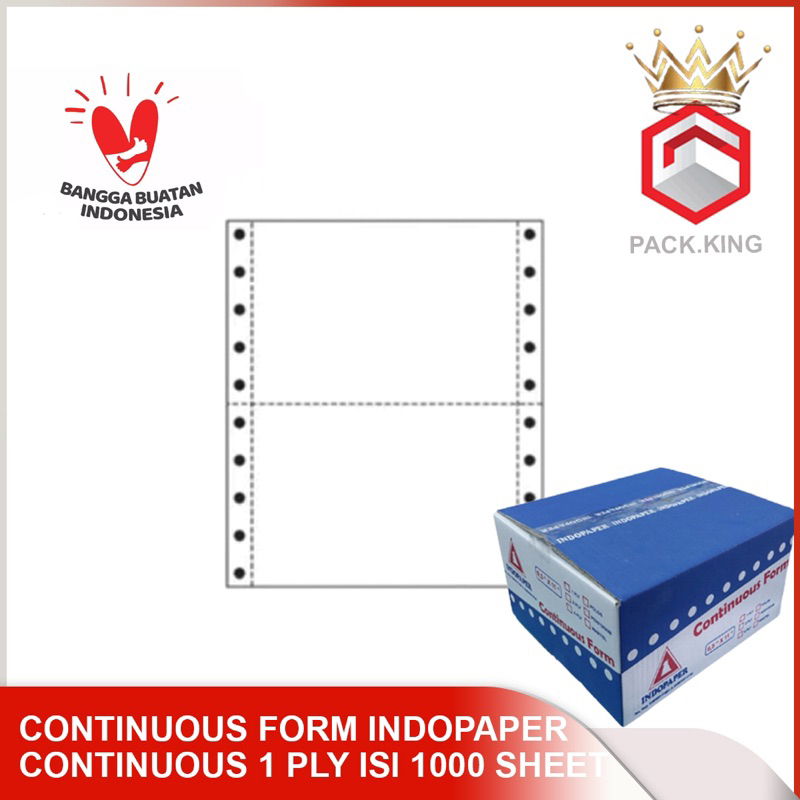 

Kertas Continuous Form 1 ply HVS ukuran 9 1/2x11 PERFORASI merk indopaper / continuous form 1 ply paperline / Continuous Form 1 ply Perforasi / Kertas nota Perusahaan