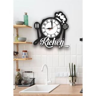 READY Jam Dinding / Hiasan Dinding Kichen Keren / Aesthetic / Ukir Kayu Mdf/ Hiasan Dapur / Hiasan