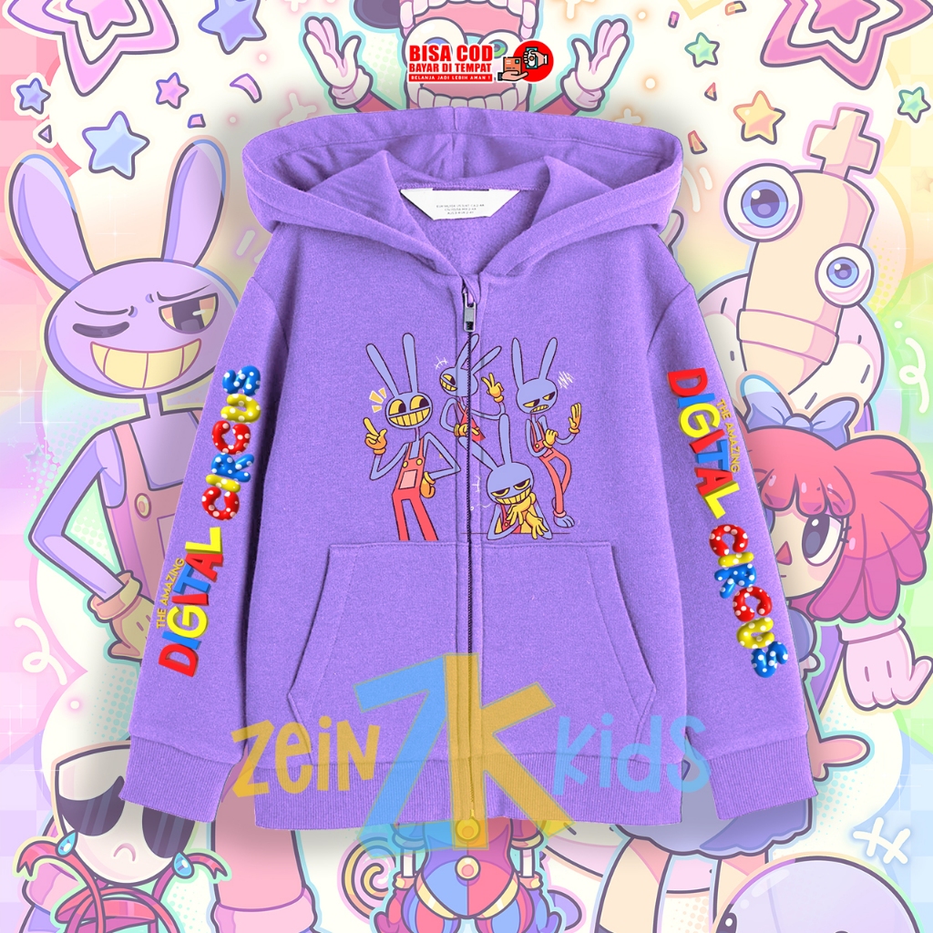 Hoodie Anak Sweater Anak JAX The Amazing Digital Circus / Hoodie Anak Laki Laki Perempuan JAX Digita