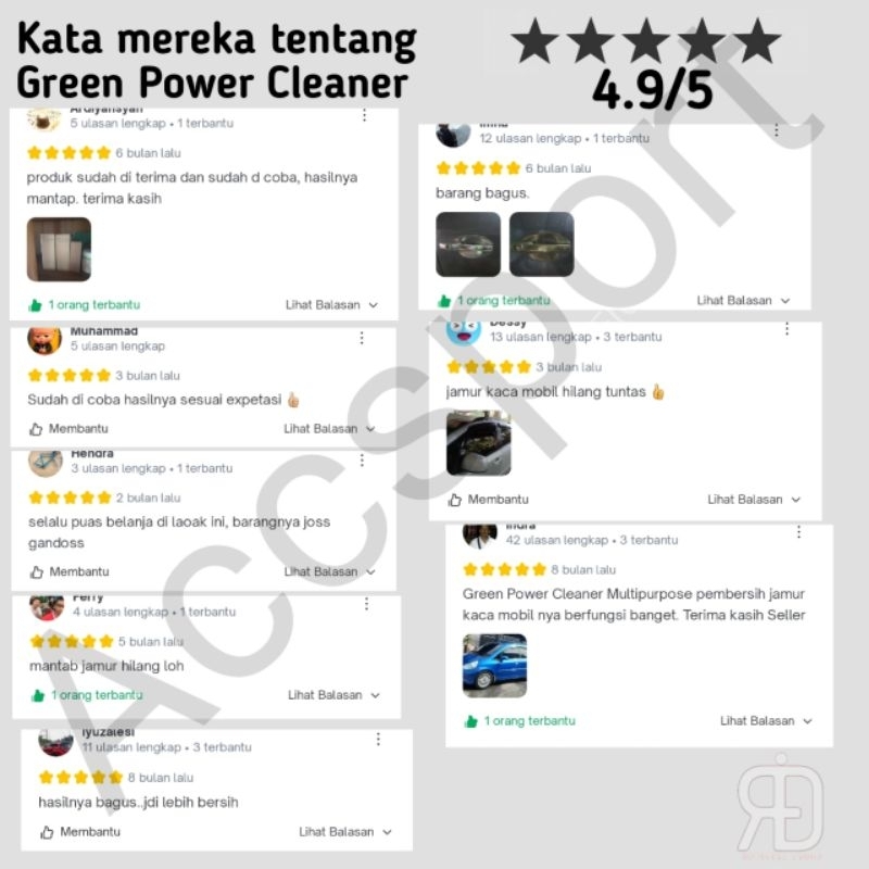 GREEN POWER CLEANER MULTIPURPOSE PEMBERSIH JAMUR KACA