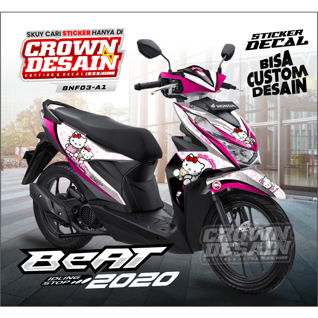 Decal Full Body BEAT DELUXE 2021 Motif Hello Kitty - Stiker Sticker Decal BEAT NEW 2021 - KODE BNF
