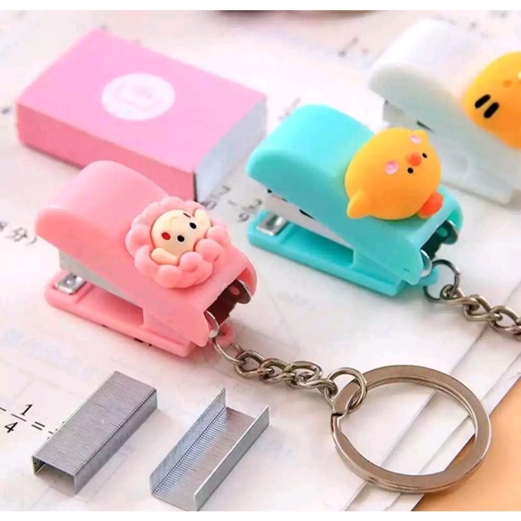 

Stapler Mini Staples Ukuran Mini Kecil Stationery Keychain