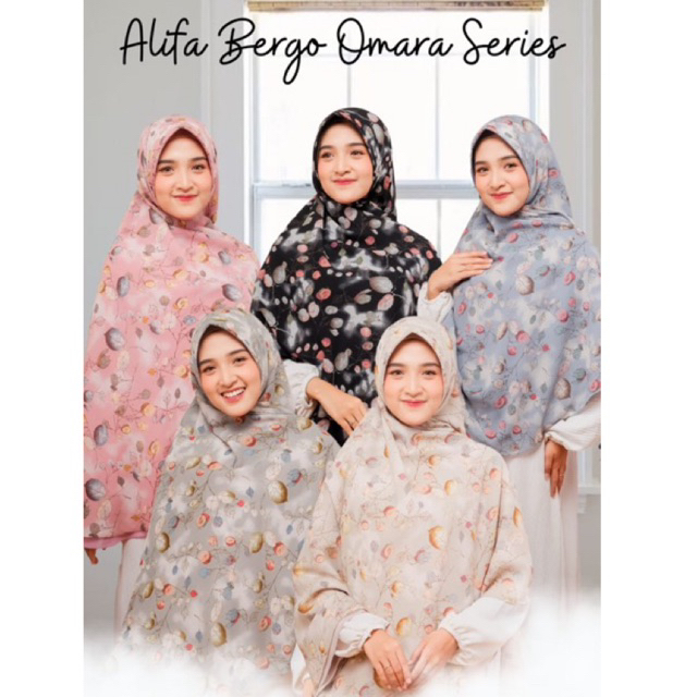 JILBAB SYARI MOTIF HIJAB INSTAN KERUDUNG INSTANT Alifa - OMARA