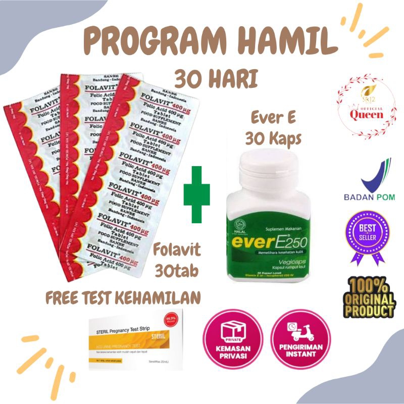 (FREE HADIAH) PROMIL FOLAVIT DAN EVER E / PROMIL EVER E 250 ISI 30 KAPSUL & FOLAVIT 3 STRIP ISI 30 T