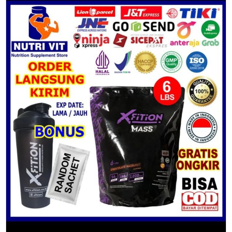 XFition Mass Gainer 6 Lbs HALAL BPOM Xfition Gainer 6 Lb isi 72 sachet 2736 gram Susu Mass Gainer XF